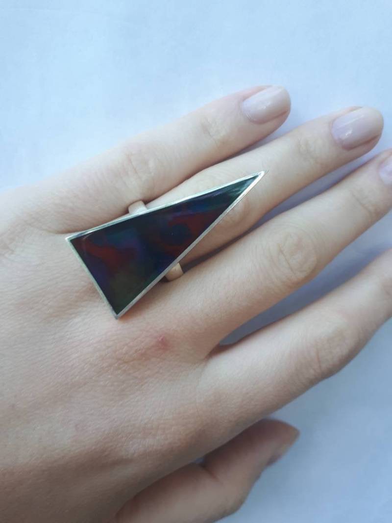 Dreieck Großer Ring Silber Geometrisch Großer Lange Ohrringe Art Deco Statement Riesig Dreieck Großer Ring Silber Geometrisch Großer Lange Ohrringe Art Deco Statement Riesig von ArMatSilver