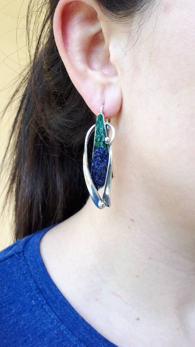 Großer Statement Ring Aus Echtem Malachit Grüner Edelsteinschmuck von ArMatSilver