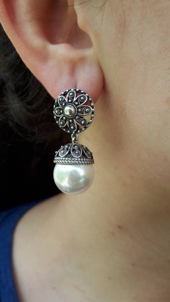 Perlen Ohrhänger Perlenschmuck 70Er Jahre Antik Perle Tropfen Ohrringe Unikate Perlenohrringe Filigrane Armenisch Silber Perlen Ohrhänger Perlenschmuck 70Er Jahre Antik Perle Tropfen Ohrringe Unikate Perlenohrringe Filigrane Armenisch Silber von ArMatSilver