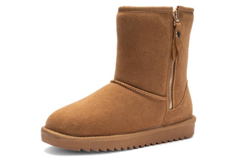 Ara ALASKA Zip Winterboots Schlupfboots, Plateauboots mit Lammfellfutter von Ara