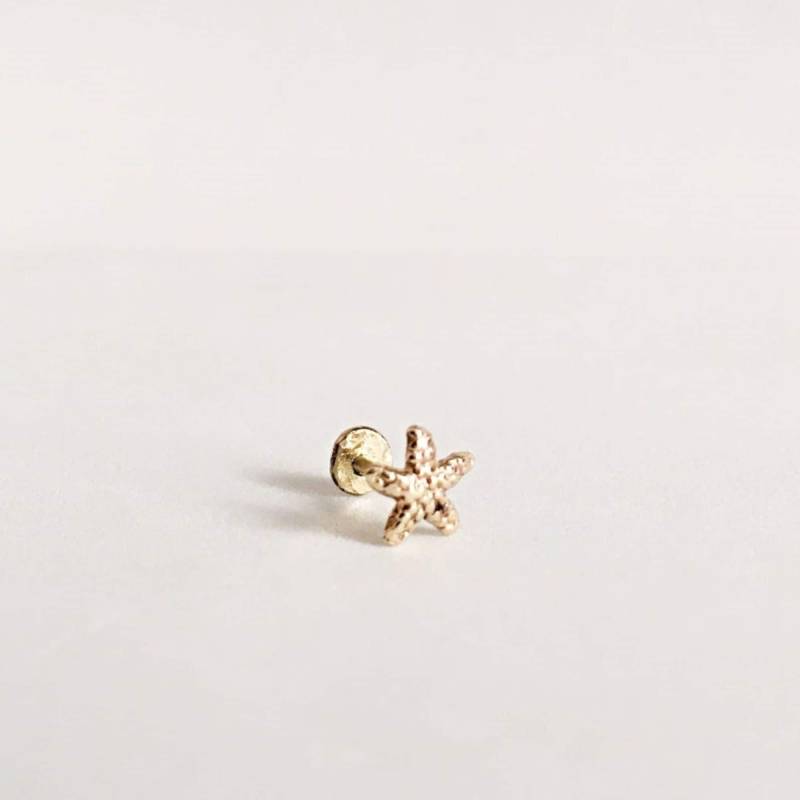 18G Labret Stud 14K Solid Gold Piercing, Minimalist Ohrring Gold, Threadless Push in Winzigen Nasenstecker, Conch Ohrstecker von AraDeOroDesigns