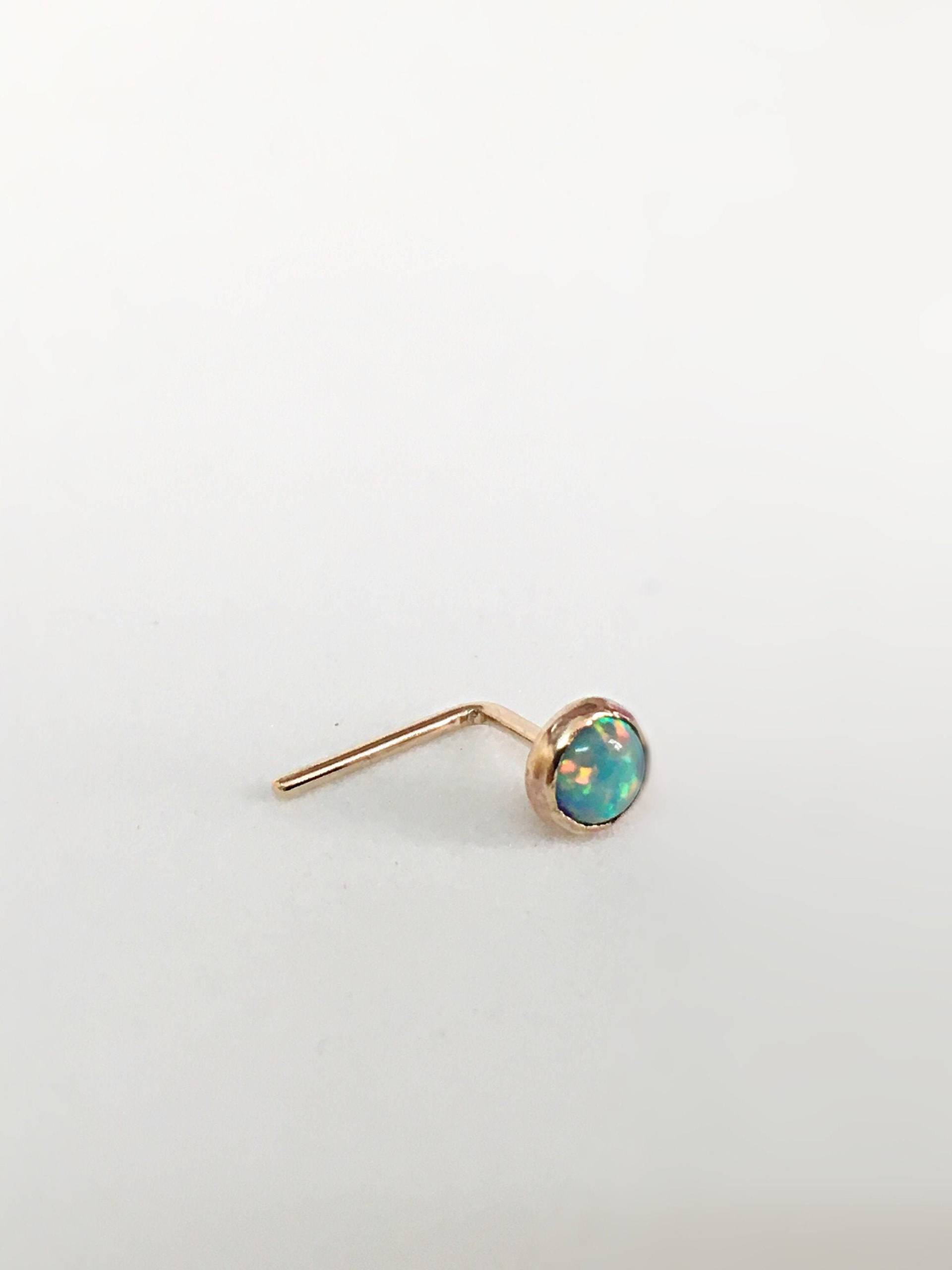 Opal Nasenstecker, Winziger Goldener Kleiner Stecker, Nasenstecker Opal, Opalstecker, Opalstecker von AraDeOroDesigns