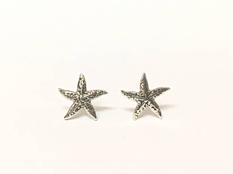 Seestern Ohrringe Ohrstecker Silber Minimalist Silber, Schmuck, Kleine von AraDeOroJewelry