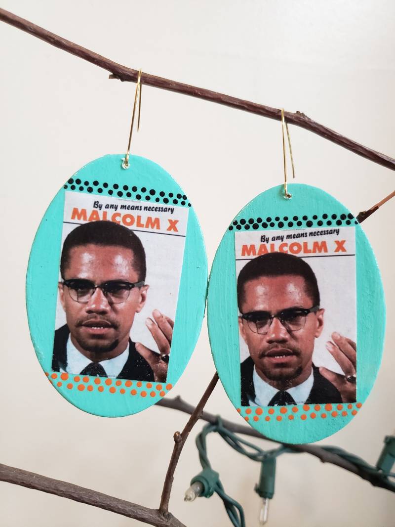 Malcolm X Ultralight Handgemachte Holz Ohrringe von ArabellaByMansour