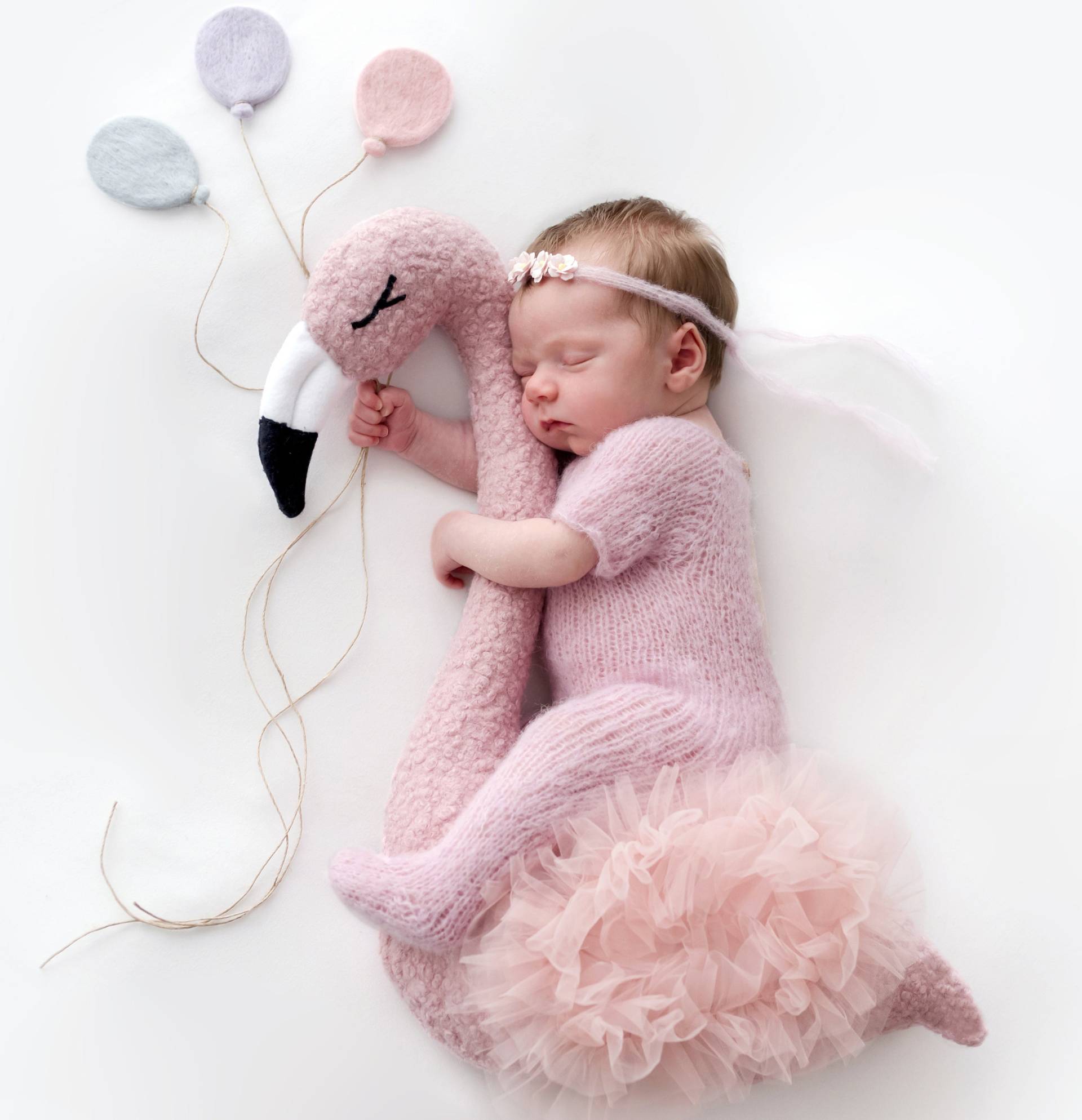 Flamingo Posing Kissen Für Neugeborene Fotografie, Rosa Flamigo Kissen, Neugeborenen Kuscheltier von ArabellaPhotoProps