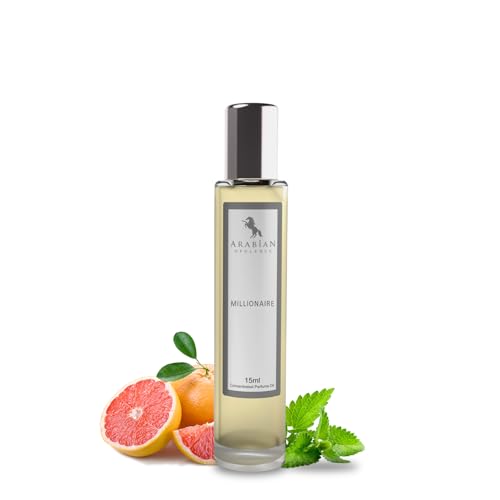 Arabian Opulence FR1 MILLIONAIRE Roll-on Parfümöl | Konzentriertes Parfüm Körperöl | Langanhaltendes Parfüm auf Ölbasis für Männer | Reisegröße Alkoholfreies Parfümöl Flasche (15ml) von Arabian Opulence