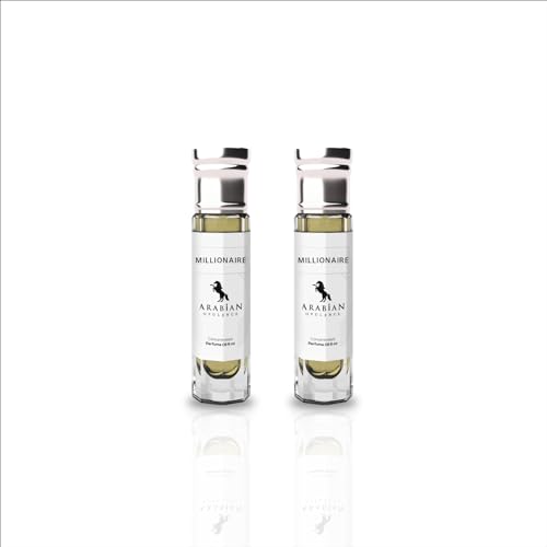 Arabian Opulence FR1 MILLIONAIRE Roll-on Parfümöl | Konzentriertes Parfüm Körperöl | Langanhaltendes Parfüm auf Ölbasis für Männer | Reisegröße Alkoholfreies Parfümöl Flasche (6ml, 2er-Pack) von Arabian Opulence