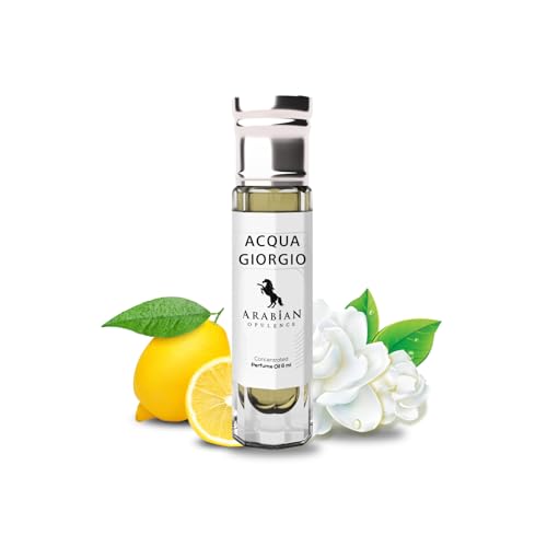 Arabian Opulence FR10 ACQUA GIORGIO Roll-on Parfümöl | Konzentriertes Parfüm Körperöl | Langanhaltendes Parfüm auf Ölbasis für Männer | Reisegröße Alkoholfreies Parfümöl Flasche (6ml) von Arabian Opulence