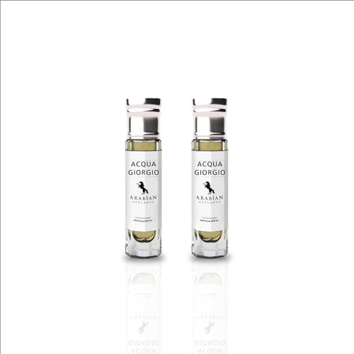 Arabian Opulence FR10 ACQUA GIORGIO Roll-on Parfümöl | Konzentriertes Parfüm Körperöl | Langanhaltendes Parfüm auf Ölbasis für Männer | Reisegröße Alkoholfreies Parfümöl Flasche (6ml, 2er-Pack) von Arabian Opulence