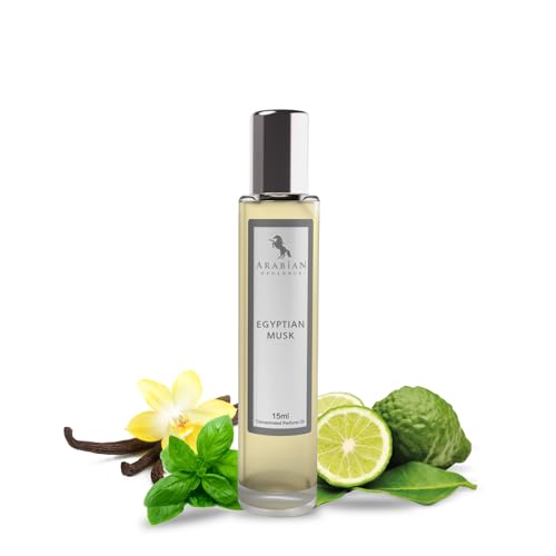 Arabian Opulence FR104 EGYPTIAN MUSK Roll-on Parfümöl | Konzentriertes Parfüm-Körperöl | Langanhaltendes Parfüm auf Ölbasis für Männer und Frauen | Fläschchen in Reisegröße Alkoholfreies (15ml) von Arabian Opulence