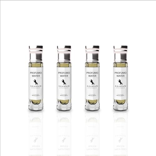 Arabian Opulence FR18 PROFUMO WATER Roll-on Parfümöl | konzentriertes Duft-Körperöl | langanhaltendes Parfüm auf Ölbasis für Männer | Reisegröße, alkoholfrei, weiche Parfümölflasche (6 ml, 4 Stück) von Arabian Opulence