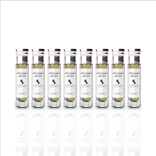 Arabian Opulence FR18 PROFUMO WATER Roll-on Parfümöl | konzentriertes Duft-Körperöl | langanhaltendes Parfüm auf Ölbasis für Männer | Reisegröße, alkoholfrei, weiche Parfümölflasche (6 ml, 8 Stück) von Arabian Opulence