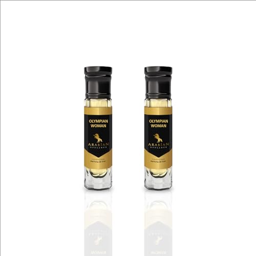 Arabian Opulence FR226 OLYMPIAN WOMAN Roll-on Parfümöl | Konzentriertes Duft Körperöl | Langanhaltendes ölbasiertes Parfüm für Frauen | Reisegröße alkoholfreies Parfümöl Flasche (6ml, 2er-Pack) von Arabian Opulence