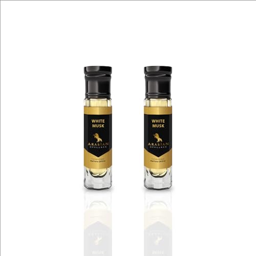 Arabian Opulence FR297 WHITE MUSK Roll-on Parfümöl | Konzentriertes Parfüm Körperöl | Langanhaltendes Parfüm auf Ölbasis für Frauen | Reisegröße Alkoholfreies Parfümöl Fläschchen (6ml, 2er-Pack) von Arabian Opulence