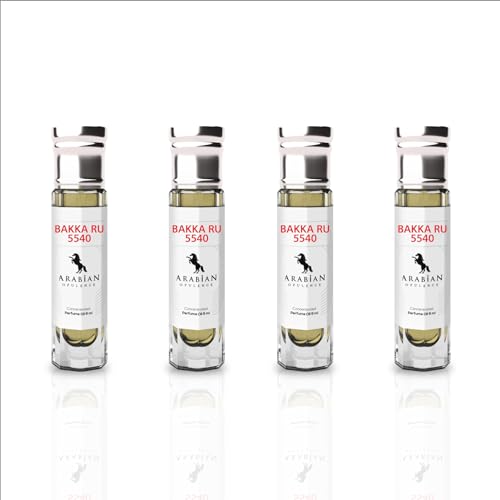 Arabian Opulence FR328 Bakka Ru 5540 Roll-on Parfümöl | Konzentriertes Parfüm Körperöl | Langanhaltendes Parfüm auf Ölbasis für Männer und Frauen | Reisegröße Alkoholfreies Flasche (6ml, 4er-Pack) von Arabian Opulence