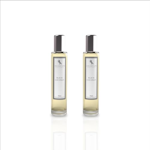 Arabian Opulence FR42 BLACK COCONUT Roll-on Parfümöl | Konzentriertes Parfüm Körperöl | Langanhaltendes Parfüm auf Ölbasis für Unisex | Reisegröße Alkoholfreies Parfümöl Flasche (15ml, 2er-Pack) von Arabian Opulence
