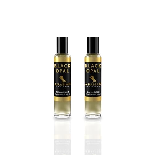 Arabian Opulence FR49 BLACK OPAL Roll-on Parfümöl | Konzentriertes Duftkörperöl | Langanhaltendes ölbasiertes Parfüm für Frauen | Reisegröße alkoholfreies sanftes Parfümöl fläschchen (15ml, 2er-Pack) von Arabian Opulence