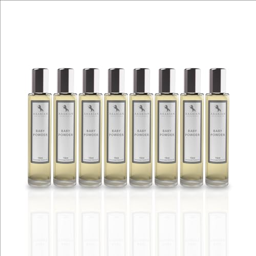 Arabian Opulence FR50 BABY POWDER Roll-on Parfümöl | Konzentriertes Parfüm Körperöl | Langanhaltendes Parfüm auf Ölbasis für Männer und Frauen | Reisegröße Alkoholfreies Flasche (15ml, 8er-Pack) von Arabian Opulence