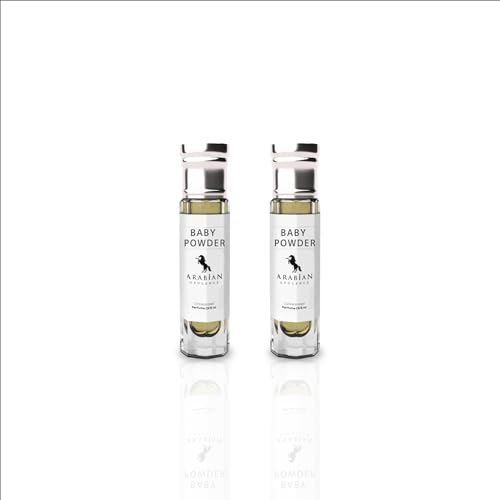Arabian Opulence FR50 BABY POWDER Roll-on Parfümöl | Konzentriertes Parfüm Körperöl | Langanhaltendes Parfüm auf Ölbasis für Männer und Frauen | Reisegröße Alkoholfreies Flasche (6ml, 2er-Pack) von Arabian Opulence