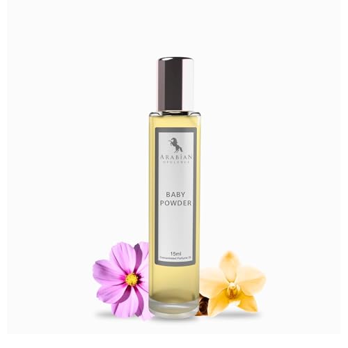 Arabian Opulence FR50 BABY POWDER Roll-on Parfümöl | Konzentriertes Parfüm Körperöl | Langanhaltendes Parfüm auf Ölbasis für Männer und Frauen | Reisegröße Alkoholfreies Parfümöl Flasche (15ml) von Arabian Opulence