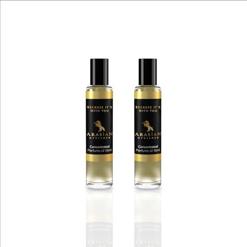 Arabian Opulence FR57 BECAUSE IT`S WITH YOU Roll-on Parfümöl | Konzentriertes Parfüm Körperöl | Langanhaltendes Parfüm auf Ölbasis für Frauen | Reisegröße Flasche Alkoholfrei (15ml, 2er-Pack) von Arabian Opulence