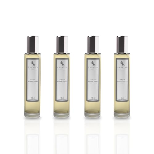Arabian Opulence FR78 GREED ADVENTURES Roll-on Parfümöl | Konzentriertes Parfüm Körperöl | Langanhaltendes Parfüm auf Ölbasis für Männer | Reisegröße Alkoholfreies weiches Fläschchen (15ml, 4er-Pack) von Arabian Opulence