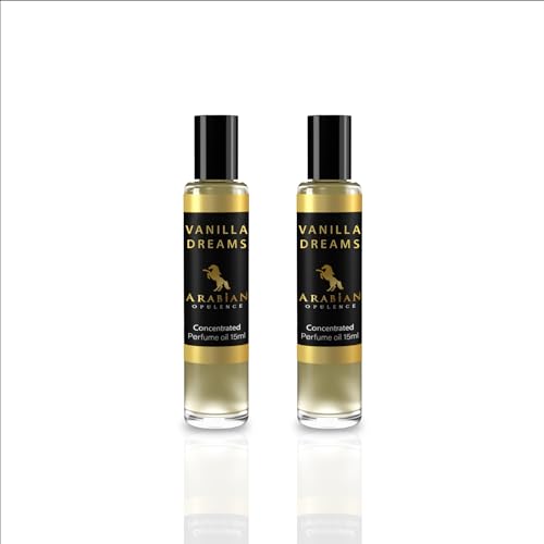 Arabian Opulence FR99 Vanilla Dreams Roll-on Parfümöl | Konzentriertes Duftkörperöl | Langanhaltendes ölbasiertes Parfüm für Frauen | Reisegröße alkoholfreies sanftes Parfümöl Flasche (15ml, 2er-Pack) von Arabian Opulence