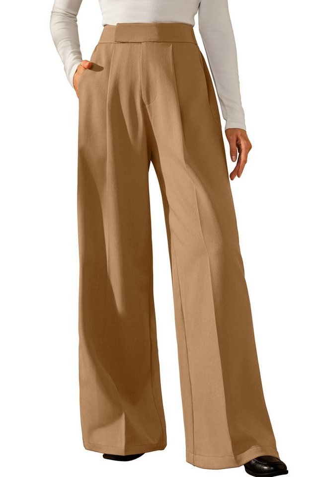 Arach&Cloz Anzughose Arach&Cloz Damen Businesshose weitem Anzughose knitterfrei Stoffhosen Pleated Wide Leg Pants Loungehose Geeignet Büro und Alltag Arach&Cloz Anzughose Arach&Cloz Damen Businesshose weitem Anzughose knitterfrei Stoffhosen Pleated Wide Leg Pants Loungehose Geeignet Büro und Alltag von Arach&Cloz