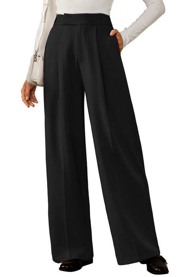 Arach&Cloz Anzughose Arach&Cloz Damen Businesshose weitem Anzughose knitterfrei Stoffhosen Pleated Wide Leg Pants Loungehose Geeignet Büro und Alltag von Arach&Cloz