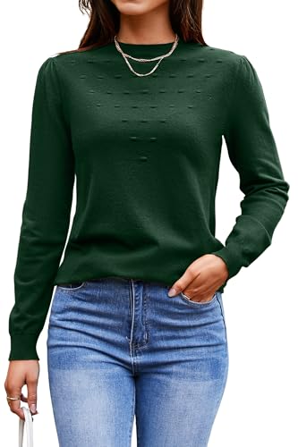 Arach&Cloz Damen Pullover Herbst Winter Langarm Strickpullover Rundhals Casual Tops Stricken Shirt Blusen(Army Green, XXL) von Arach&Cloz