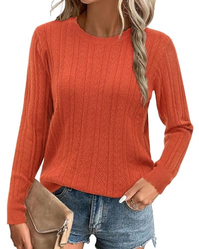 Arach&Cloz Pullover Damen Herbst Winter Strickpullover Langarm Stricken Shirt Tops Casual Rundhals Blusen von Arach&Cloz