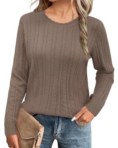 Arach&Cloz Pullover Damen Herbst Winter Strickpullover Langarm Stricken Shirt Tops Casual Rundhals Blusen von Arach&Cloz