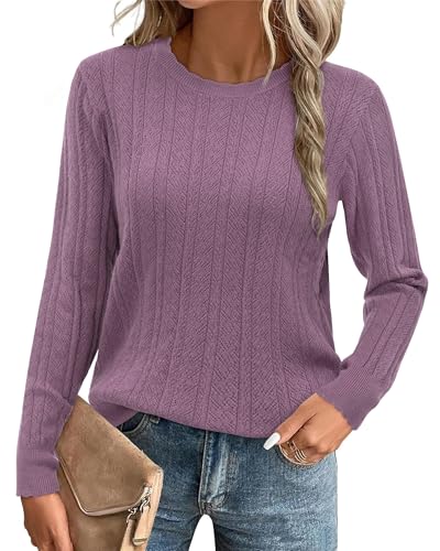 Arach&Cloz Pullover Damen Herbst Winter Strickpullover Langarm Stricken Shirt Tops Casual Rundhals Blusen von Arach&Cloz