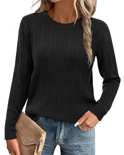 Arach&Cloz Pullover Damen Herbst Winter Strickpullover Langarm Stricken Shirt Tops Casual Rundhals Blusen von Arach&Cloz