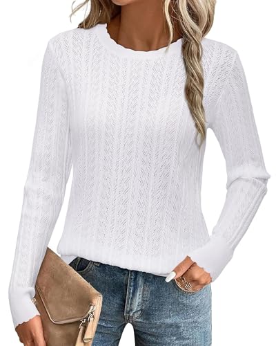 Arach&Cloz Pullover Damen Herbst Winter Strickpullover Langarm Stricken Shirt Tops Casual Rundhals Blusen von Arach&Cloz