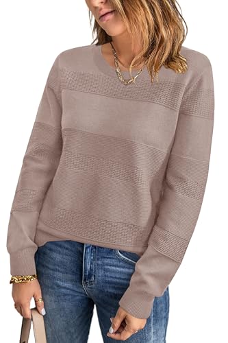 Arach&Cloz Pullover Damen Winter Langarm Strickpullover Rundhals Casual Tops Warm Weich Jumper Sweater Herbst von Arach&Cloz
