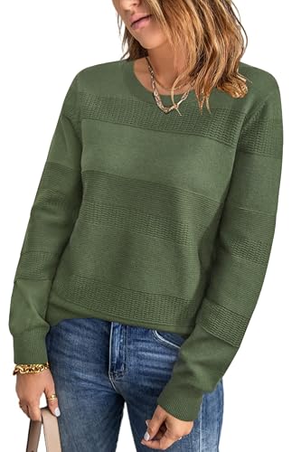Arach&Cloz Pullover Damen Winter Langarm Strickpullover Rundhals Casual Tops Warm Weich Jumper Sweater Herbst von Arach&Cloz