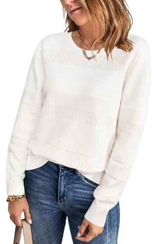 Arach&Cloz Pullover Damen Winter Langarm Strickpullover Rundhals Casual Tops Warm Weich Jumper Sweater Herbst von Arach&Cloz