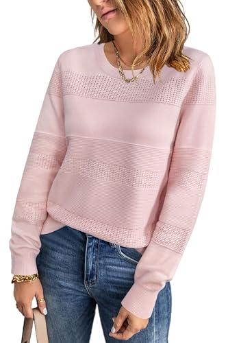 Arach&Cloz Pullover Damen Winter Langarm Strickpullover Rundhals Casual Tops Warm Weich Jumper Sweater Herbst von Arach&Cloz