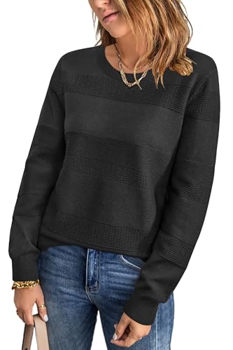 Arach&Cloz Pullover Damen Winter Langarm Strickpullover Rundhals Casual Tops Warm Weich Jumper Sweater Herbst von Arach&Cloz