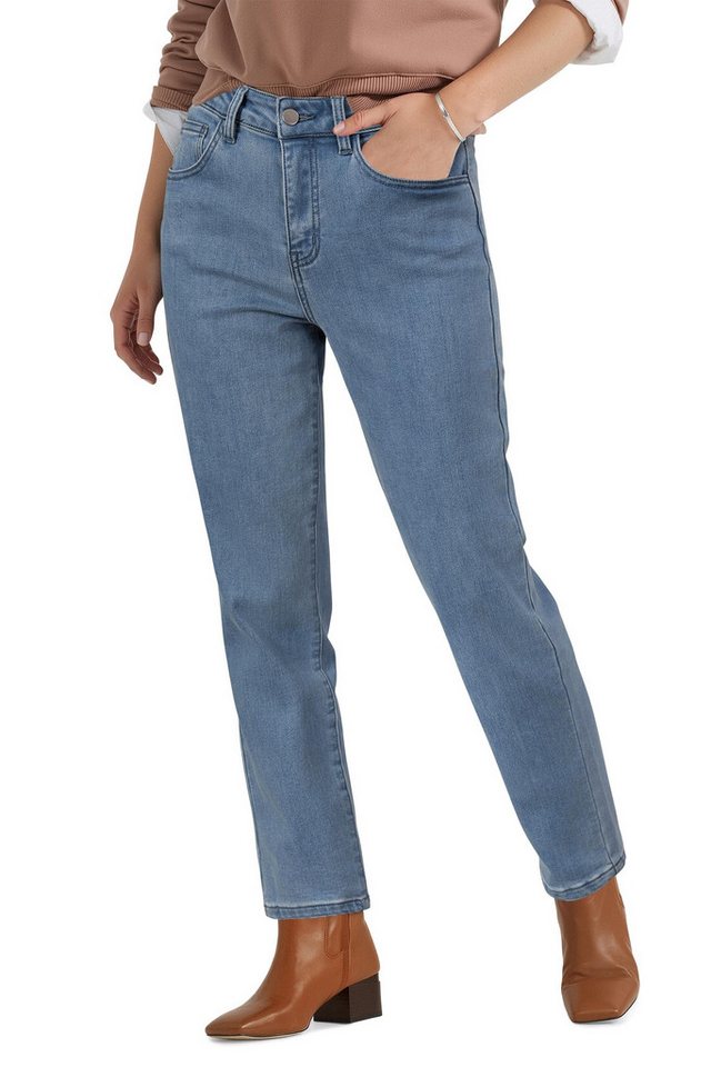 Arach&Cloz Skinny-fit-Jeans Arach&Cloz Damen Jeans Stretchjeans Thermojeans mit Fleece gefüttert Freizeit Mode dünn Straight-Jeans Taillenjeans Trachtenjeans von Arach&Cloz