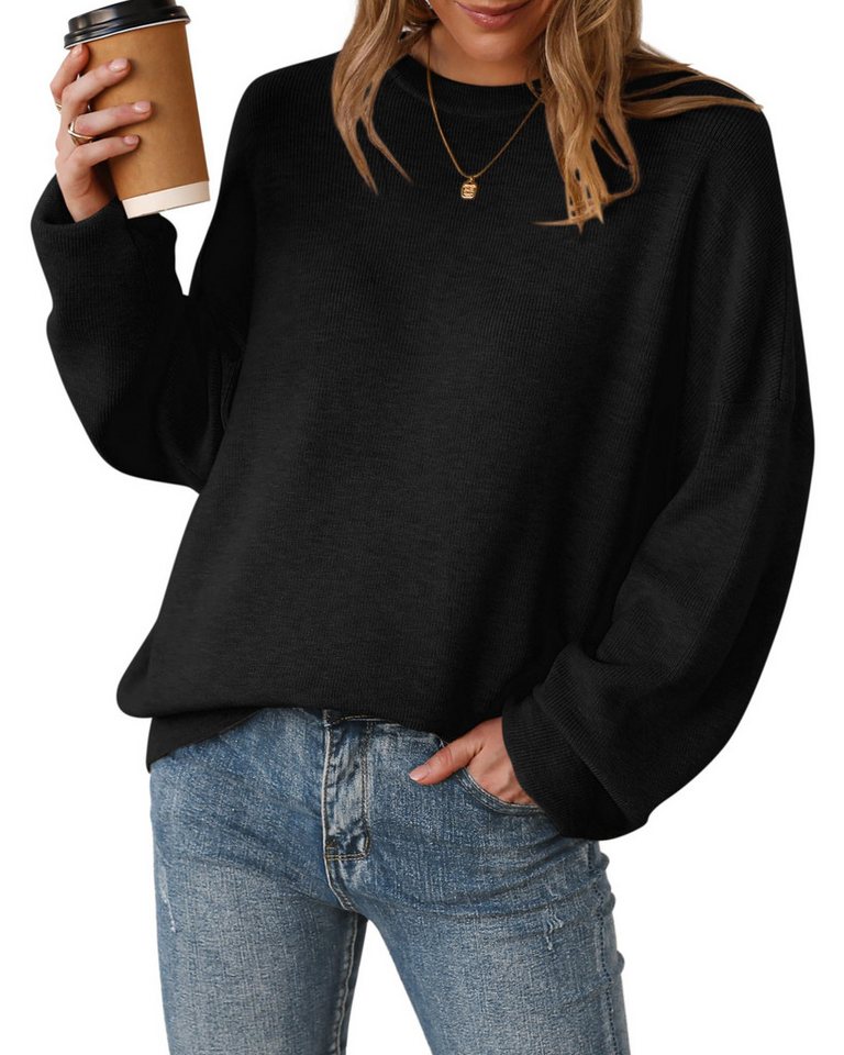 Arach&Cloz Stillpullover Arach&Cloz Damen Pullover Langarm Wolle Blend Rundhalsausschnitt Strickpullover Oversized Oberteile Strick Tops Arach&Cloz Stillpullover Arach&Cloz Damen Pullover Langarm Wolle Blend Rundhalsausschnitt Strickpullover Oversized Oberteile Strick Tops von Arach&Cloz