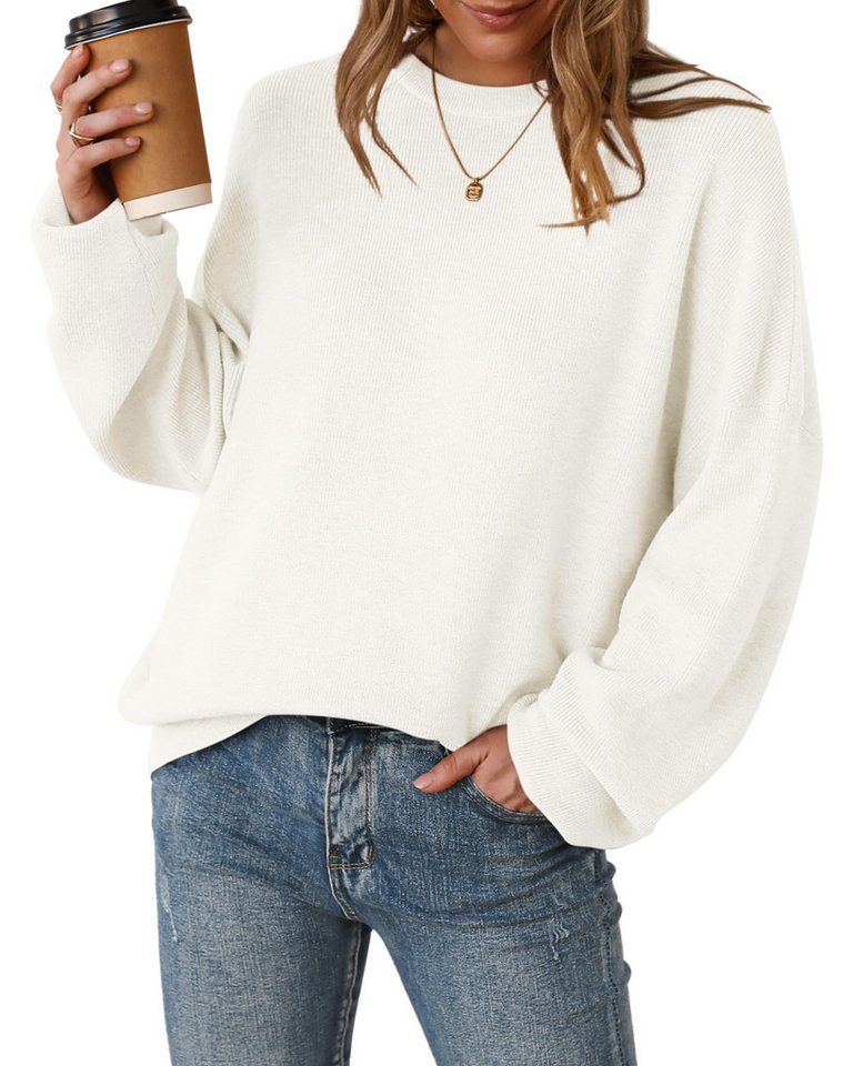 Arach&Cloz Stillpullover Arach&Cloz Damen Pullover Langarm Wolle Blend Rundhalsausschnitt Strickpullover Oversized Oberteile Strick Tops Arach&Cloz Stillpullover Arach&Cloz Damen Pullover Langarm Wolle Blend Rundhalsausschnitt Strickpullover Oversized Oberteile Strick Tops von Arach&Cloz