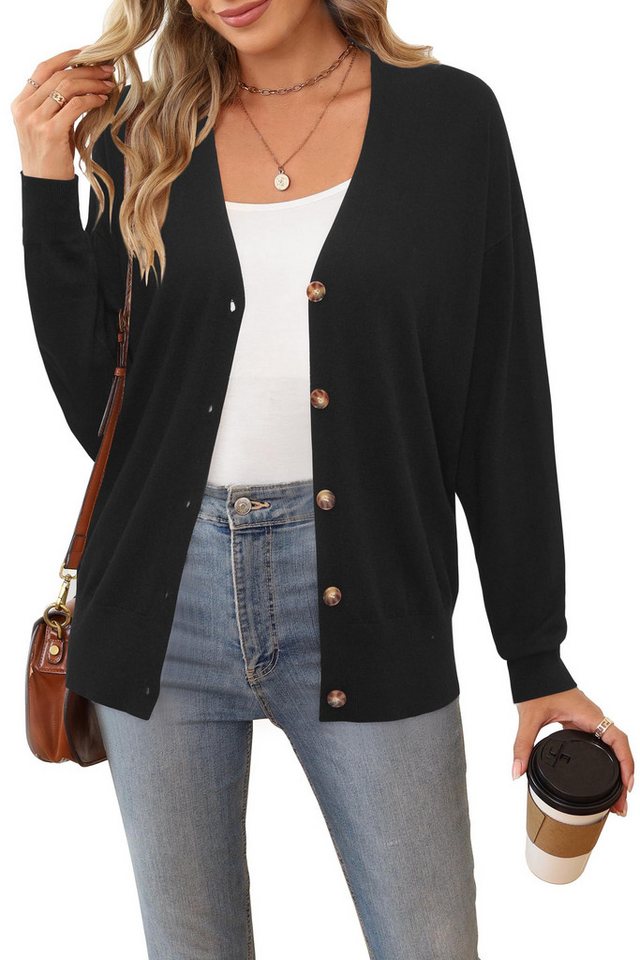 Arach&Cloz Strickjacke Arach&Cloz Damen Cardigan Strickmantel V-Ausschnitt Langarm mit Knöpfen für Frühling Herbst Arach&Cloz Strickjacke Arach&Cloz Damen Cardigan Strickmantel V-Ausschnitt Langarm mit Knöpfen für Frühling Herbst von Arach&Cloz