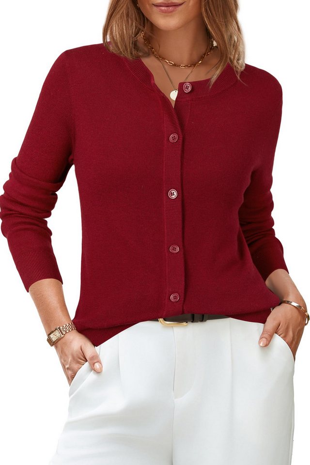 Arach&Cloz Strickjacke Damen Cardigan-Pullover Lässige Strickjacken Business-Casual-Outfit-Oberteil von Arach&Cloz