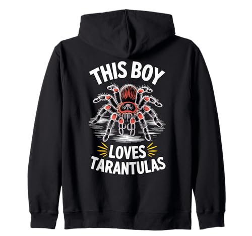 This Boy Loves Tarantulas, lustiges Spinnen-Design für Jungen Kapuzenjacke von Arachnid and Nature Lover Designs