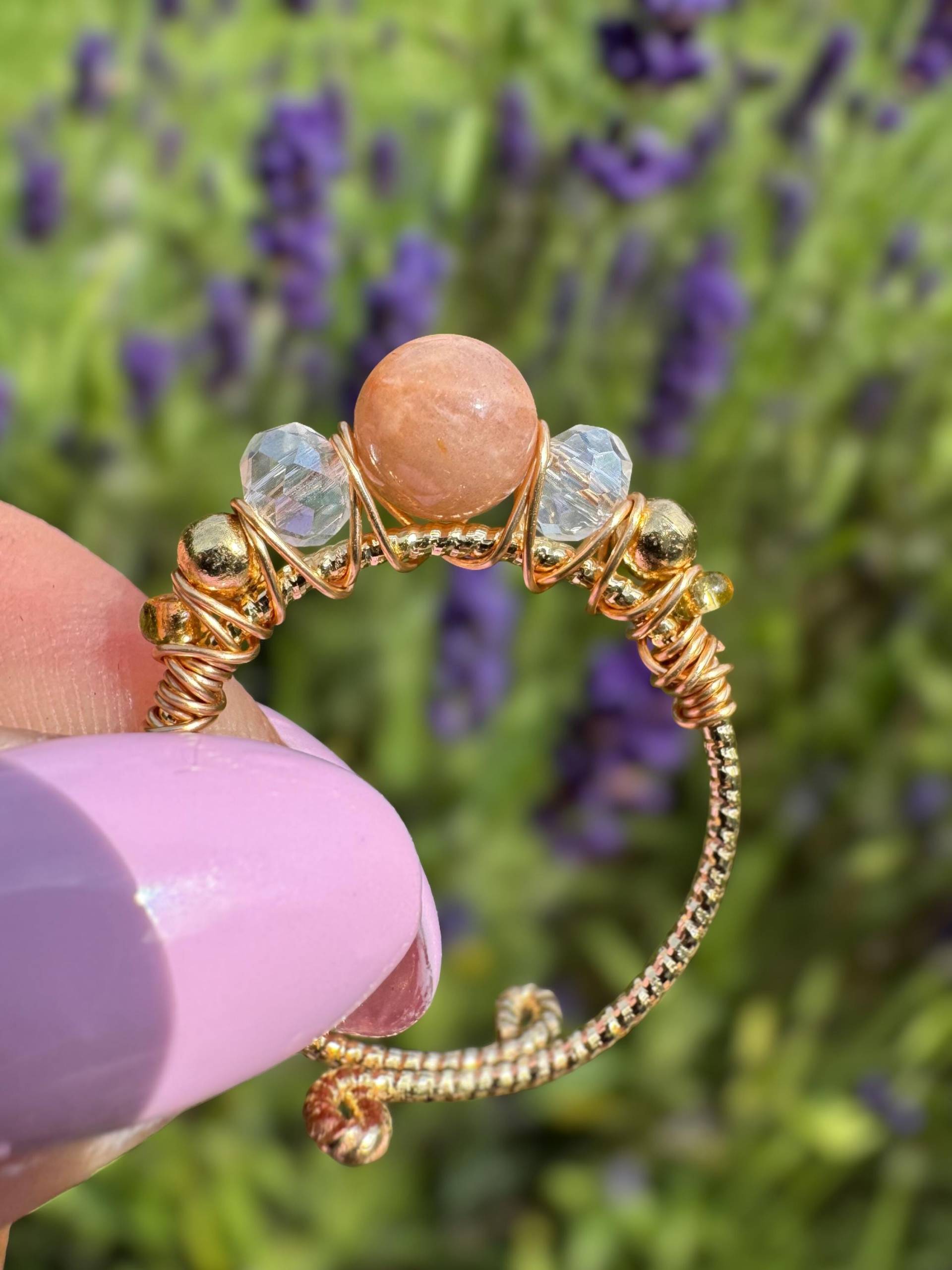 Verstellbarer Sonnenstein-Ring - Marquise Design, 18K Vergoldet von Aradia6Sense