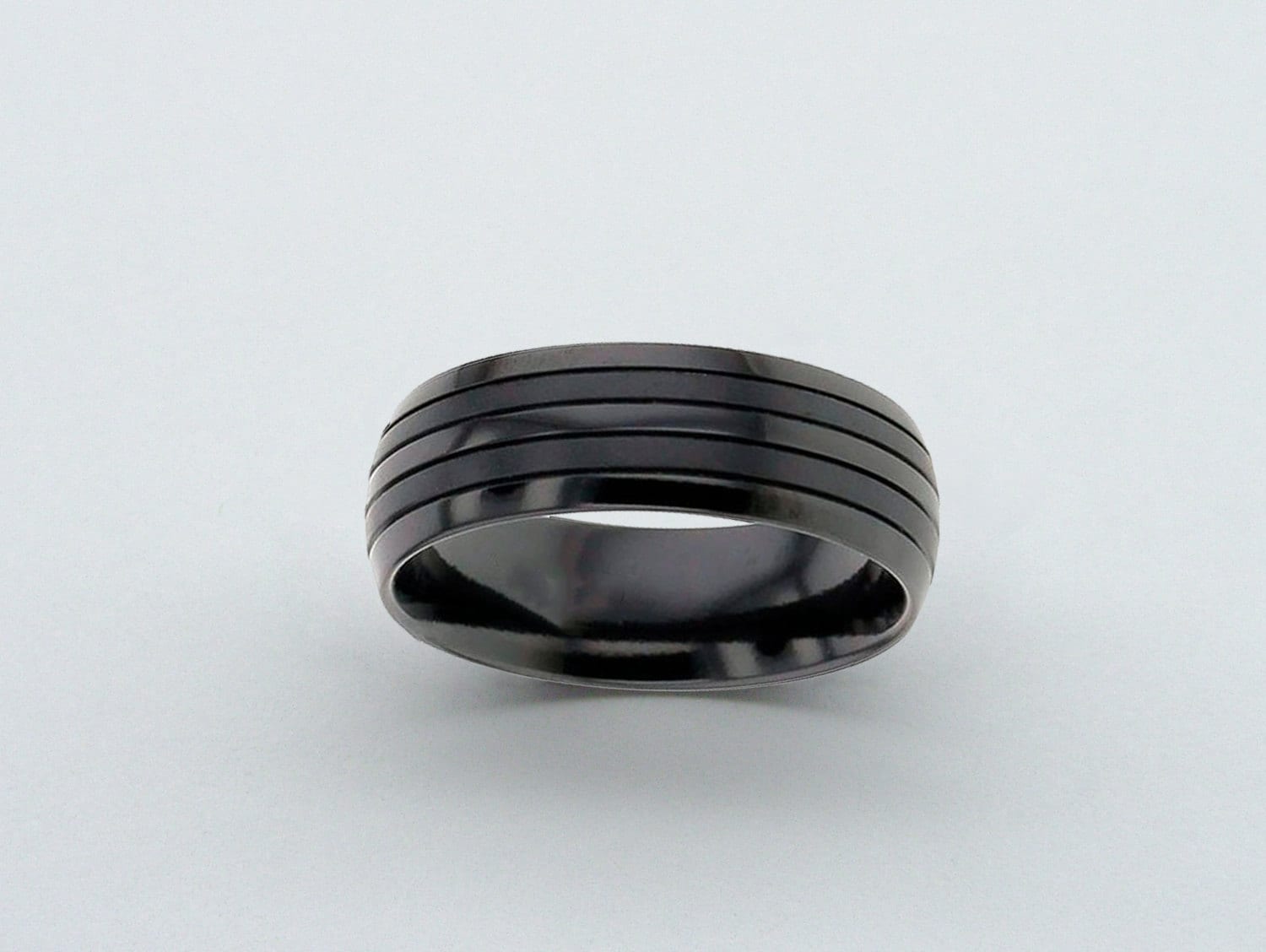 Schwarze Zirkonium Ring, Schwarze Hochzeitsband, Ehering, Herren Ehering von ArahJamesTitanium