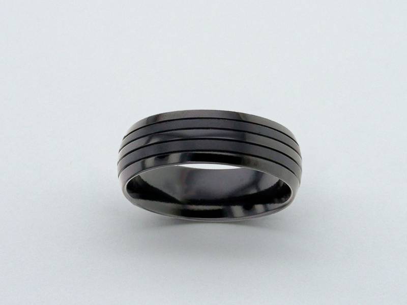 Schwarze Zirkonium Ring, Schwarze Hochzeitsband, Ehering, Herren Ehering von ArahJamesTitanium