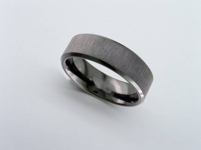 Schwarze Zirkonium Ring, Schwarze Hochzeitsband, Ehering, Herren Ehering von ArahJamesTitanium